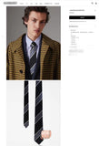 A-accessories Burberry Handmade Striped Ties For Men Woven Slim Mens Ties Stripes Tie Thin Necktie