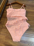 D-clothing Zimmermann Women's One Piece Swimsuit Vintage Off Shoulder Flounce Ruffle Bathing Suits