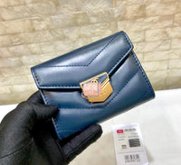 A-accessories NO.81223 11-9cm Women's Short Leather Card Holder Purse Zipper Buckle Elegant Clutch Wallet