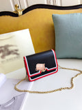 M-Handbag Burberry 21-16cm Women Small Vintage Satchel Crossbody Bag PU Leather Saddle Shoulder Purse Handbag