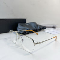 S-sunglasses Silver Metal Semi-rimless Aviator Frame For Idris With Bold Acetate Temple Tips Unisex Frame Good Eye Protection Computer Anti Radiation Anti Blue Light Light Weight Eyeglass