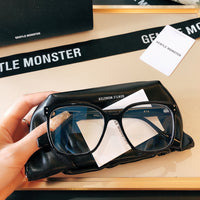 S-sunglasses New Fashion Oversized Square Black Frame Eyewear  Gentl Monster For Ata Acetate Frame Eyeglasses UV Spectacles Plain Replaceable Lens Blue Light Glasses with Myopia Frame for Men Women
