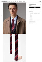 A-accessories Burberry Handmade Striped Ties For Men Woven Slim Mens Ties Stripes Tie Thin Necktie