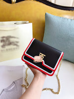 M-Handbag Burberry 21-16cm Women Small Vintage Satchel Crossbody Bag PU Leather Saddle Shoulder Purse Handbag