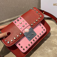 M-Handbag M.K 23-16cm Women Designer Rivet Shoulder Bag Ladies Top Handle Clutches Handbags Purse