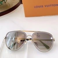S-sunglasses Louis Vuitton High Qulity women's Round Metal Sunglasses Shades For Z1618E Female Ladies Brown Eyewear Women's Polarized Square Sunglasses Oversized Black Shades Flat Lens Male Female Fashion Driving Glasses