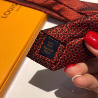 A-accessories Louis Vuitton Men's Cotton Solid Stripe Skinny Tie Slim Necktie For Wedding Party