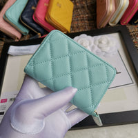 A-accessories NO.69271 7.5-11.5-2.5cm Small Wallet for Women PU Leather Leaf Pendant Card Holder Organizer Zipper Coin Purse
