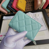 A-accessories NO.69271 7.5-11.5-2.5cm Small Wallet for Women PU Leather Leaf Pendant Card Holder Organizer Zipper Coin Purse