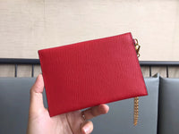 A-accessories MIU MIU NO.5MF001 15.5X10.5cm Envelope Style Leather Case Front Pocket Wallet Super Thin Fashion Card Holder With ID Card Slots