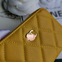 A-accessories NO.69271 7.5-11.5-2.5cm Small Wallet for Women PU Leather Leaf Pendant Card Holder Organizer Zipper Coin Purse