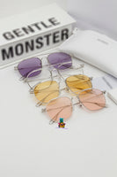 S-sunglasses Gentle Monster WOOGIE Women Retro Metal Frame Mirrored Sunglasses Oversized Cat Eye Glasses eyewear