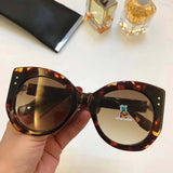 S-sunglasses Women Retro Metal Frame Mirrored Sunglasses Oversized Cat Eye Glasses eyewear for Fendi 0265