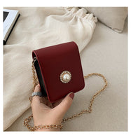 L-package Leather Makeup Lipstick Case with Mirror for Purse Cosmetic Pouch Travel Makeup Bag Holder Fits of Lipstick Travel Purse Storage with Chain