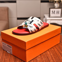 S-shoe H.e.r.m.e.s Spring Summer Style Women Shoes Large Size Line-styled Open Toe Block Sandals Women's Printing Sandals Beach Shoe Slippers Summer Soft Footwear Female Water Shoes Slides Outdoor Rubber Flat