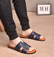 S-shoe H.e.r.m.e.s Spring Summer Style Women Shoes Large Size Line-styled Open Toe Block Sandals Women's Printing Sandals Beach Shoe Slippers Summer Soft Footwear Female Water Shoes Slides Outdoor Rubber Flat