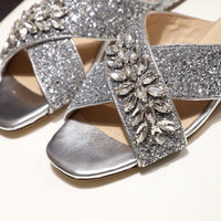 S-shoe MIU MIU New Women Casual Summer Flat Slippers Flip Flops Female Crystal Outside Shoes Girls Comfortable Woman Footwear