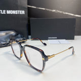 S-sunglasses G monster Anti-Blue Women Round Glasses Eyeglasses For Jeff Anti Radiation Metal Details Thin Temples Transparent Retro unisex Computer lens Oversized Black Acetate Frame Eyewear 99.9% UV Protection