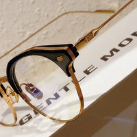 S-sunglasses Round Frame Computer Anti Radiation Replaceable Hinges High Quality Eyeglass For Kito Black Acetate And Gold Metal Frame Anti Blue Reading Beta Titanium Glasses For Women Men