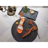 S-shoe R.e.n.e C.a.o.v.i.l.l.a Womens Chunky Block Low Mid Heel Lace Up Strappy Sandal Faux Suede Shoes