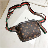 L-package Women's Canvas Designer PU Waist Purse Belt Bag Fashion Personality Messenger Chest Bag