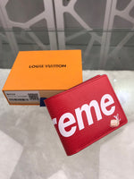 A-accessories Supreme NO.M60332 11.5-9cm Wallets for Women Women Small Wallet Lady Short Wallet Bifold Leather Multi-purpose Wallet with ID Window
