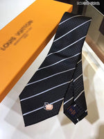 A-accessories Louis Vuitton Men's Silk Tie and Pocket Square Woven Formal Tie Cufflink Set Solid Neckties