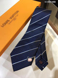 A-accessories Louis Vuitton Men's Silk Tie and Pocket Square Woven Formal Tie Cufflink Set Solid Neckties