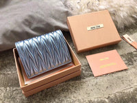 A-accessories MIU MIU NO.LT.5MV204 8-11cm Women Wallets Small Bifold Leather Pocket Wallet Ladies Mini Short Purse