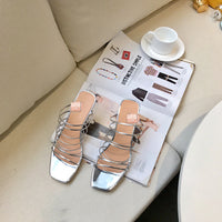 S-shoe R.E.J.I.N.A P.Y.O Polished Crisscrossed High Heel Sandal Open Toe Ankle-Strap Dress Platform Sandal