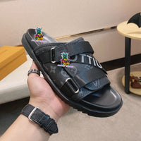 S-shoe Louis Vuitton Women Sandals Summer New Thick Heel Platform Sole Shoes Female Summer Flat Casual Shoes Fashion Sports Beach Women's Slippers Heels Women Platform Sandals Female Thick Bottom Shoes Wedge with Open Toe