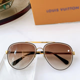 S-sunglasses Louis Vuitton High Qulity women's Round Metal Sunglasses Shades For Z1618E Female Ladies Brown Eyewear Women's Polarized Square Sunglasses Oversized Black Shades Flat Lens Male Female Fashion Driving Glasses