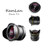 E-Electronic KamLan 8MM F3.0 Wide-angle fixed focus APS-C frame mirrorless lens Manual Wide Angle Fisheye Lens for Sony Canan Fuji DSLR Camera DSLR Camera Fisheye Lens Wide Angle Fisheye Lens