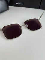 S-sunglasses Men's UV-Proof Strong Light Sunglasses For Diane Classic Silver Square Frame 99.9% UV Protected Brown Lenses for Driving Eye Glasses Reflective Lenses Big Face