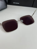 S-sunglasses Men's UV-Proof Strong Light Sunglasses For Diane Classic Silver Square Frame 99.9% UV Protected Brown Lenses for Driving Eye Glasses Reflective Lenses Big Face