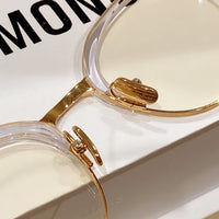 S-sunglasses Round Frame Computer Anti Radiation Replaceable Hinges High Quality Eyeglass For Kito Black Acetate And Gold Metal Frame Anti Blue Reading Beta Titanium Glasses For Women Men