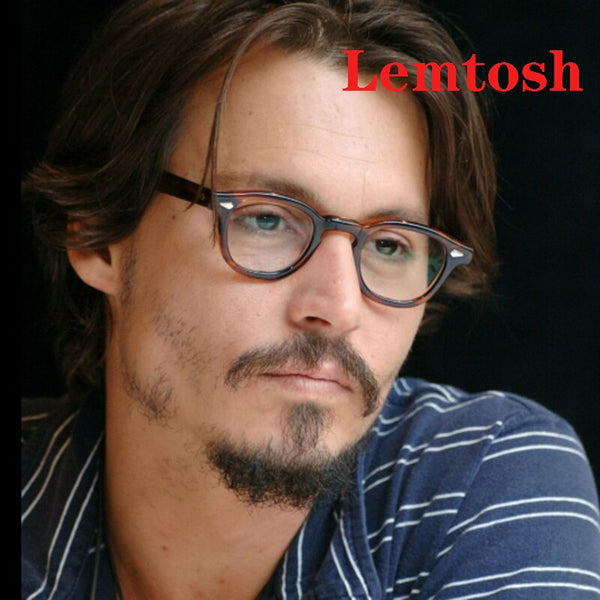 Optical Eyeglasses Frame Men Women Johnny Depp LEMTOSH Vintage Glasses Computer Acetate Spectacle Frame For Male Clear Lens