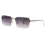 2023 Retro Sunglasses Female Rimless Square Metal Temples Sunglasses Gradient Sunscreen Fashion Summer Travel Sunglasses