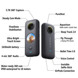 E-electronic XINPU Insta360 ONE X2 Panoramic Action Camera LCD Touch Screen Waterproof Support Bullet Time FlowState Stabilization 360 Camera