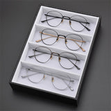 RADIO CITY retro handmade titanium Men Women Frame Glasses  myopia  prescription round frame available for flat lighting