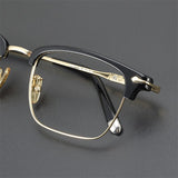 PM30013 Business titanium alloy Men Women Frame Glasses  myopia  prescription retro half frame, flat mirror