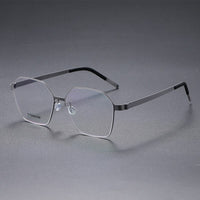 Denmark Linde 9624 Titanium No Screw Korea Square Glasses Frames Optical Ultra-light Business Prescription Glasses