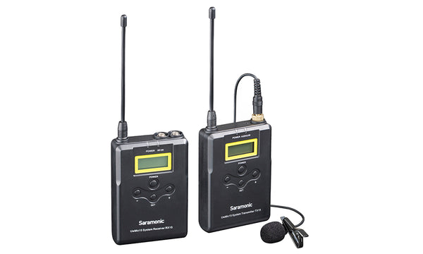 E-Electronic Saramonic UwMic9 Kit12 Wireless lavalier Microphone System,Saramonic UHF 16 Channel Omnidirectional lap mic for DSLR Camera Camcorder Interviews