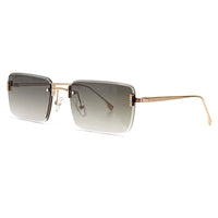 2023 Retro Sunglasses Female Rimless Square Metal Temples Sunglasses Gradient Sunscreen Fashion Summer Travel Sunglasses