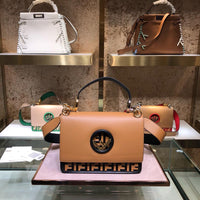 H-bag Fendi KAN I F Brown leather bag