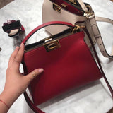H-bag Fendi PEEKABOO ESSENTIALLY Blue leather bag  27cm NO.8BN302