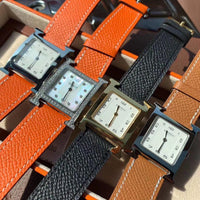 W-watch h.e.r.m.e.s Heure H watch, 21 x 21 mm White-lacquered steel watch, white-lacquered dial
