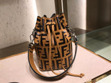 H-bag Fendi MON TRESOR Black leather mini-bag 12*18*10cm