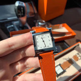 W-watch h.e.r.m.e.s Heure H watch, 21 x 21 mm White-lacquered steel watch, white-lacquered dial