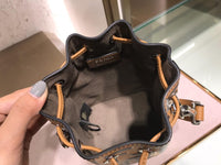 H-bag Fendi MON TRESOR Black leather mini-bag 12*18*10cm